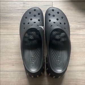 CROCS Black Platform/Heels Slip-Ons